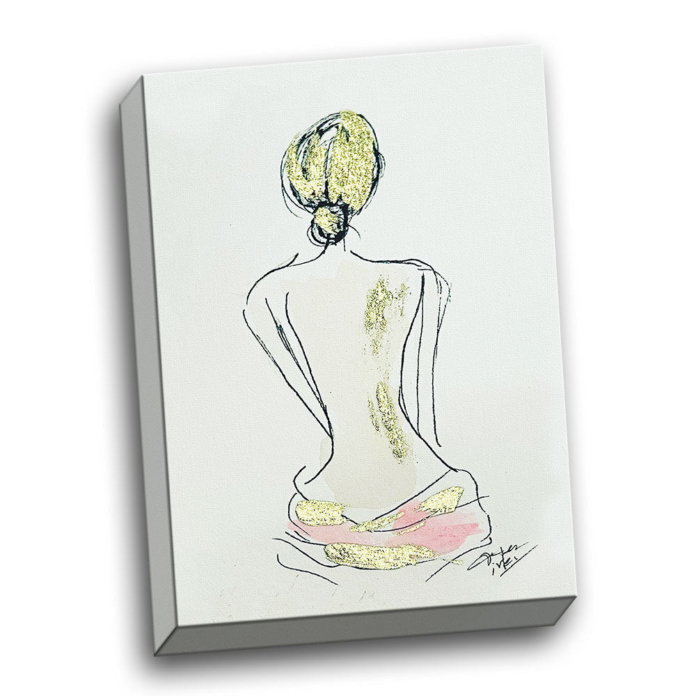 Nude With Pink Towel