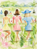 Garden Girls watercolor by Amber Ivey with original Amber Ivey logo