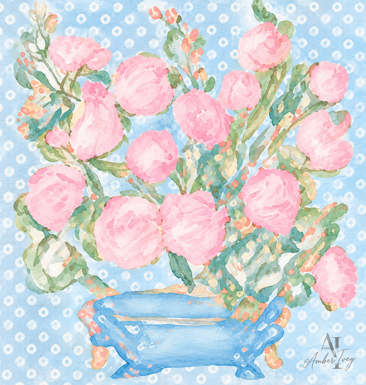 Pink Bouquet — Watercolor Printable