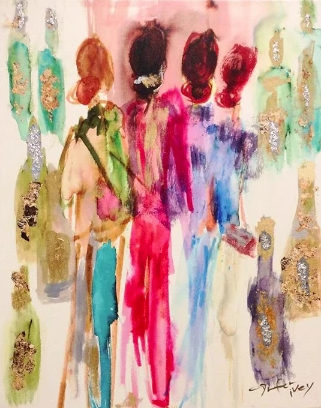 girls night out canvas giclee amber ivey